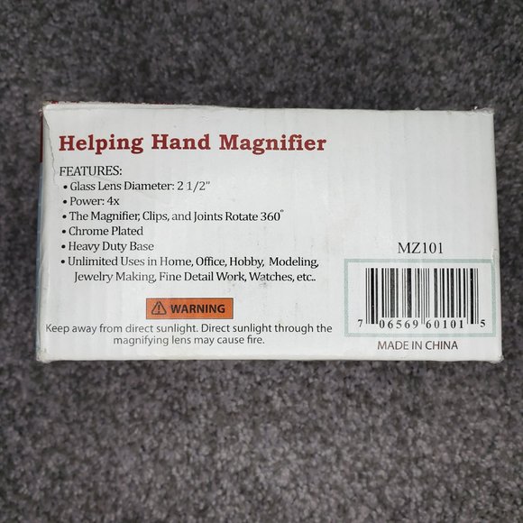 SE MZ101 Helping Hand With Magnifying Glass With Box 4X Magnifying - Picture 3 of 7
